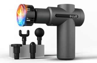 Cult Impact Edge Deep tissue massage gun, Dual Hot and Cold therapy head, 3000mAh battery, 6-speed intensity, Silicone round head, Full body gun massager machine