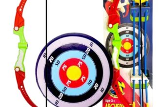 Storio Outdoor Toys Bow and Arrow Archery Set Toy Set with Target Board – Dhanush Baan for Kids Girls Boys, Multicolor