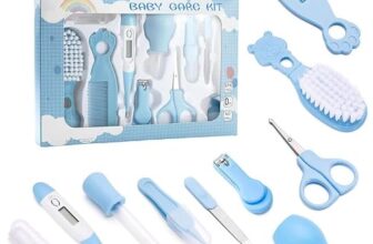Portable Baby Healthcare & Grooming Kit for Infants | 10-in-1 Newborn Care Set with Nail Trimmer, Thermometer, Comb, Brush & Safety Scissors | Baby Shower Gift (Multicolour)