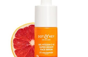 DOT & KEY 10% Vitamin C + E Serum with 5% Niacinamide,for Glowing Skin,Fades Dark Spots & Hyperpigmentation,Infused with Blood Orange & Pumpkin,Targets Dull & Uneven Skin,For All Skin Types,30ml