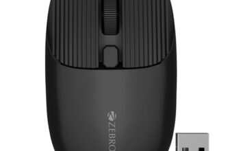 Zebronics Freego Pro Wireless Mouse, Dual Mode 2.4GHz + BT, Upto 1600 DPI, 4 Buttons, USB Nano Receiver, High Precision, Ergonomic Design (Black)