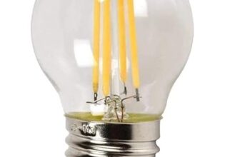 Desidiya Edison Tungsten Filament Round Antique Glass G45 Light Bulbs Pack of 1 Vintage Base E27 Bulb Yellow Light For Home Decoration Living Room/Hall/Balcony/Restaurant Bar Lighting