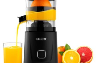 Qlect Electric Citrus Juicer, Full-Automatic Orange Juicer Squeezer for Orange, Lemon, Grapefruit, Citrus Juicer with Cleaning Brush, Easy to Clean and Use (Black)