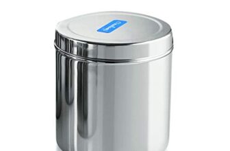 neelam Stainless Steel 17, 22 Gauge Deep Dabba, 6100 ml, Durable, Storage Box for Kitchen, Office, and Food Storage, Durable Quality Steel Jar, Easy to Clean, Silver.