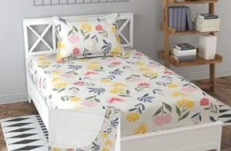 Rajat Presents® 100% Cotton 160 TC Wrinkle Free Printed Single Bedsheets with 1 Matching Pillow Cover, (60X90 Inches, 4 X 6 Feet A1015