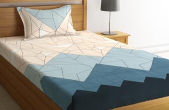 Fashion String 144TC Microfibre Abstract Geometric Line Art Single Bedsheet with 1 Pillow Cover