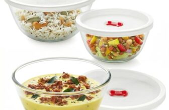 Borosil 750ml + 1 L + 1.5L (3pc) Serving & Mixing Bowl Set | Made in India Borosilicate Glass Bowl for Kitchen & Dinning | Bowl for Mixing Dough, Salad, Batter | Microwave & Dishwasher Safe | Clear
