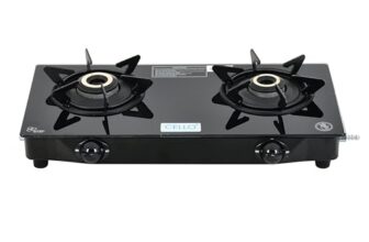 Cello DEZIRE PRO PLUS 2 Burner Gas Stove | Manual Ignition | Direct Flame Brass Burners | 6mm Toughened Glass Top | Hexa Pan Supports | ISI Certified | LPG | 1Yr Warranty