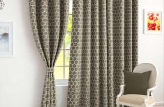 Story@Home Window Curtains 5 Feet Long Set of 1 | Room Darkening Curtain | Hexagon Hive Printed | Thermal Insulated Curtain for Living Room | (116 X 152 Cm, Brown) | Perfect for Home Decor