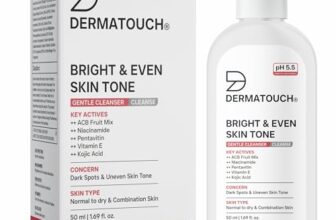DERMATOUCH Bright & Even Skin Tone Gentle Cleanser | Helps Reduce Dark Spots, Uneven Tone & Dullness | pH 5.5 Balanced | Dermatologist Tested | 50ml