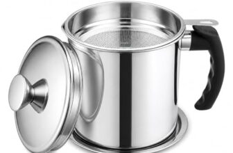 Zyphen Stainless Steel Oil Strainer Pot with Fine Mesh Filter & Lid | Reusable Cooking Oil Storage Container | Grease Keeper for Kitchen | Oil Separator Can for Frying Oil