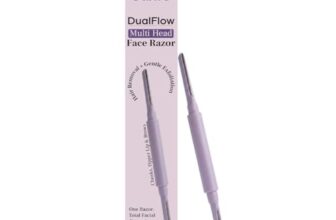 Sanfe DualFlow Multi Head Face Razor for Women – Pack of 1 | Advanced Facial Hair Removal Tool for Face, Eyebrow and Upper Lip | Gentle and Safe | Smooth & Glowing Finish | Easy to Use