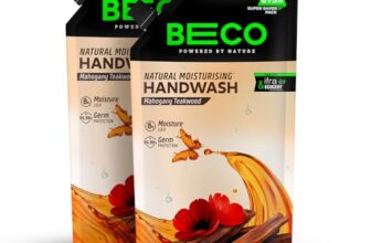 Beco Moisturising Liquid Handwash-Mahogany Teakwood | Pack of 2 | 675 ml | 8-hr moisture lock | Natural, Paraben free, Chemical Free | Kills 99.99% germs, Safe for all Skin types