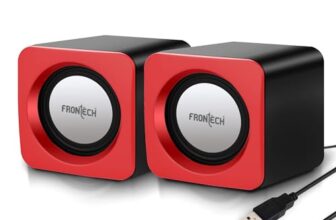 FRONTECH Premium 2.0 Channel USB Powered Speakers with 1.5W x 2 Output, AUX Input, and 1-Year Warranty (Red)