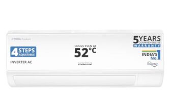 Voltas 183V Vectra CAW 1.5 ton 3 star,New star rated, inverter Split AC|4-IN-1 Adjustable mode|High ambient Cooling-cools even at 52°C|Anti dust filter with Anti-microbial coating|Copper Coil| White