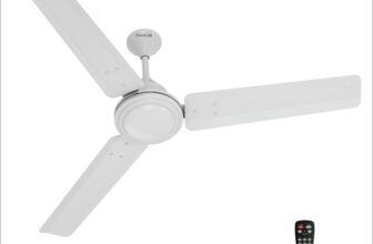 Polycab Airika BLDC with Remote | High Speed with 2 Year Warranty BLDC Motor with Remote 1200 mm Ceiling Fan(5 Star | White | Pack of 1)