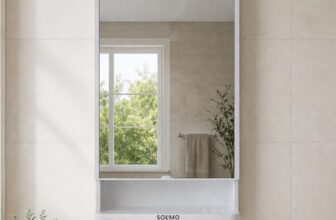 Amazon Brand – Solimo CleanLook Wall Mounted Plastic Bathroom Mirror Cabinet with Storage Shelves, Space Saving Organizer for Toiletries & Daily Essentials, White
