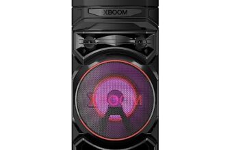 LG XBOOM RNC5 Party Speaker, Multi Color Lighting, Karaoke Feature, 1 Mic + 1 Guitar Input, Wireless Party Link, USB, Bluetooth Connection, XBOOM App