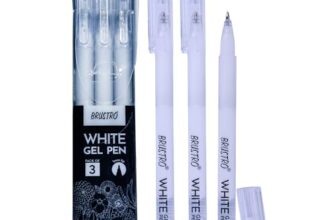 BRUSTRO White Gel Pen | Tip size -1 mm|Pack of 3 | Ideal for Students and Adults, Drawing, Mandala Arts, Students, Office Use, Writing, Pen Set