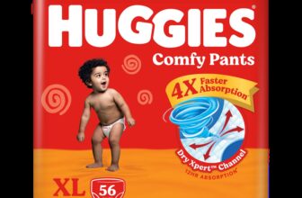 Huggies Comfy Baby Diaper Pants, Upto 50% Faster Absorption – XL(56 Pieces)