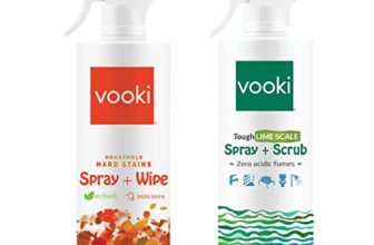 Vooki Eco-Friendly Kitchen Cleaning Spray & Lime Scale Remover Combo for Bathroom, Tap, Hard Water Stains, Gas Stove, Chimney, Tough Grease & Stains, Home and Commercial Use – 500ml (Pack of 2)