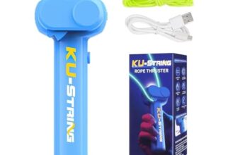 Rope Launcher Toy Gun with 3 Refill Strings – Handheld Rope Thruster Shooter with LED Light, Pull String Shooting Game Toy for Kids and Adults Stress Relief Novelty Gadget