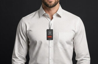 Mk garments manufacturing Men Floral Print Formal Cream Shirt