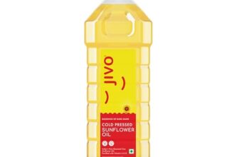 Jivo Cold Pressed Unrefined Sunflower Oil – 1 Litre | Chemical-Free Oil for Cooking | Ideal for Roasting, Frying, Baking, and All Types of Cuisines.
