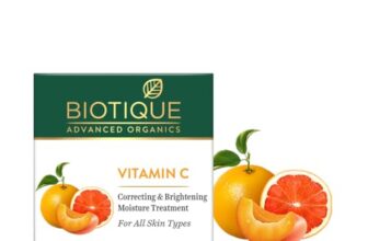 Biotique Vitamin C Correcting & Brightening Face Cream | Non-Greasy Formula for All Skin Types | Enhances Glow & Even Skin Tone | 50g