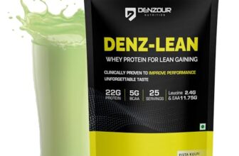 DENZOUR NUTRITION Denz-Lean Whey Protein – Pista Kulfi, 1Kg (25 Servings) | For Lean Muscle Gains | 22g Protein, 5g BCAA | 11.75g EAA & 2.4g Leucine Faster Muscle Recovery & Improved Strength
