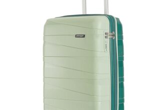 Provogue Azure Hard-Sided PP 55 Cm Cabin Luggage Suitcase | Expandable Space with 8 Wheels Trolley Bags for Travel | Lightweight with Combination Lock | 5 Year Warranty (Laurel Green/Hunter Green)