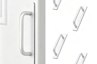 VedicBloom 3-Pack No Drill Door Handles,Cabinet Handle,Heavy Duty Aluminum Alloy, Silver Finish, 148mm Length, Easy Installation for Kitchen Cabinets, Drawers, Glass Doors, Rental Apartments