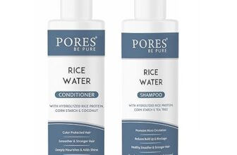 Rice Water Shampoo & Conditioner Combo | With Rice Protein, Corn Starch, Coconut & Tea Tree | For Men & Women | Repairs Dry & Damaged Hair | Sulfate & Paraben Free – (250 ml X 2)
