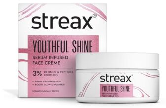 Streax Youthful Shine Serum Infused Face Cream, 50 gm with 3% Retinol & Peptides Complex