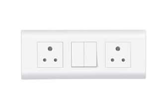 Wipro Northwest (Nowa) Switch Combo of 6M Plate + 1M 6A Switch x2 + 6A 3Pin Socket x2, White (Kit 12)