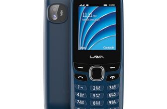Lava A1 Vibe (2025) Dual SIM Keypad Phone with 2” Big Display | Long-Lasting AI Battery | Vibration Alert | FM Radio & MP3 Player | Military-Grade Durability – Blue