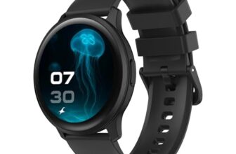Fastrack Jupiter R3 1.38″ Ultra UV Round Display with Nitro Fast Charging,Single Sync BT Calling, HRM, SPO2, Upto 5 Days Battery Life Smart Watch for Man & Woman – Black