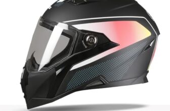 TVS Racing Anti Matter FullFace Helmet for Bike & Motorcycle Riders-DOT & ISI Certified-Lightweight ABS Shell, UV Resistant-Ventilated Comfort Liner, Quick-Release Visor & Chin Strap(Matt Black Red/L)