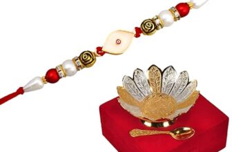 JAIPUR ACE Unisex-Adult Premium Rakhi Gift Brother | Rakhi For Brother With Gift Silver And Gold Plated Bowl Set | Metal Rakhi For Bro, Brother, Bhaiya, Bhai (Single Rakhi With Single Bowl)