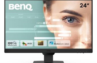BenQ GW2490 24″ (60.96 cm) 1920x1080p FHD IPS Monitor| 100Hz|99% sRGB|Eye-careU|Dual HDMI|Display Port|Bezel-Less|Eyesafe|VESA MediaSync|B.I.|Low Blue Light+| Speakers|VESA Wall mountable(Black)