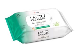Lacto Calamine Daily Cleansing Face Wipes with Aloe Vera, Cucumber and Vitamin E (25 wipes) Pack of 1