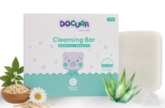 Docura Cleansing Bar | Bathing Bar for Newborns & Babies | pH 5.5 Balanced | Soap-Free Tear-Free Gentle Cleanser | Moisturizing & Nourishing Baby Skin Care | For Sensitive Skin (Pack of 1)