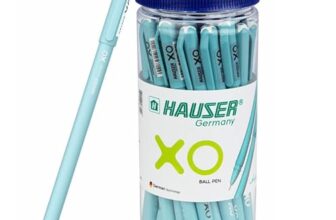 Hauser Xo Ball Pen Jar | Tip Size 0.7 Mm | Sleek Body & Minimalistic Design | Matt Finish | Solid Body Type | Low Viscosity Ink | Ultra Durable Tip | Blue Ink, Set Of 25 Pcs