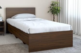 Nilkamal Arthur Wooden Single Bed Without Storage | Engineered Wood | 1 Year Warranty | Contemporary Design | Walnut