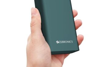 ZEBRONICS EnergiTank 20MR1, Metal Power Bank, 20000 mAh, 22.5W Super Fast Charging PD 3.0 (PPS), Dual Type C & USB Port, LED Indicator, for iPhone, Android, Tablets, Airpods (Olive)