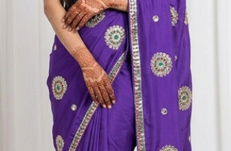 AARTI SAREES Embroidered, Embellished Bollywood Chiffon Saree(Purple)