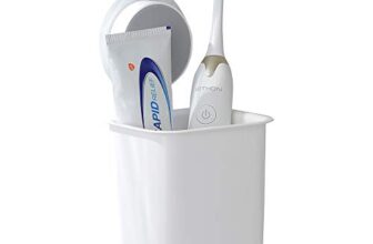 Nyarra Toothbrush Holder for Bathroom | Self Adhesive Wall Mounted Toothbrush Holder | Multifunctional Organizer for Electric Toothbrush | Washroom Organizer for Tooth Brush – [ND-1358]