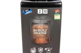 Midea 9 Kg 5 Star, Self Clean Drum Technology, Fully Automatic Top Load Washing Machine with Inbuilt Heater, 10 Wash Programs (MWMTL090FP1GHMB, Metal Body Mid Black)