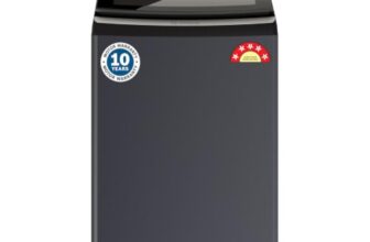 Bosch 11 KG 5 Star Fully Automatic Top Loading Washing Machine(Glass Lid, Smart Program,Tempered Glass with Soft Closing Lid,Unique display with knob control,Dark Lake,(WOI115B0IN)