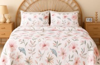 VAS COLLECTIONS Cloud Cotton Double Bedsheet 180 TC | Soft & Breathable Cotton Bedding Set with 2 Pillow Covers | Elegant Floral Printed Bed Sheet for Bedroom & Home | 90×90 Inches (Pink Flower)